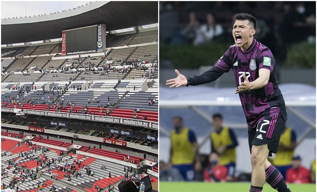Gradas del Estadio Azteca e Hirving Lozano con Selección Mexicana / FOTOS: Imago7