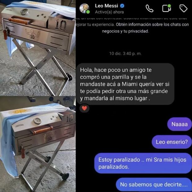 La parrilla y sus fabricantes. Fuente: Instagram @labohierro