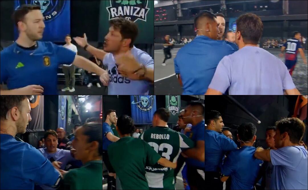 Momentos de tensión se vivieron tras la eliminación de la Raniza FC en la Kings League. FOTO: Capturas