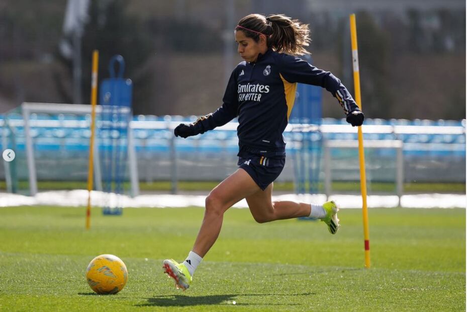 Kenti Robles, en un entrenamiento con el Real Madrid. FOTO: @kentirobles