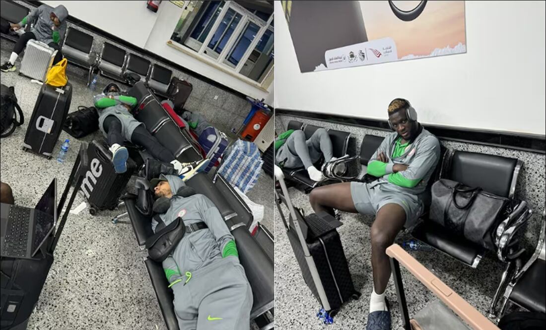Jugadores de Nigeria permanecieron 12 horas en un aeropuerto de Libia. FOTO: Especial