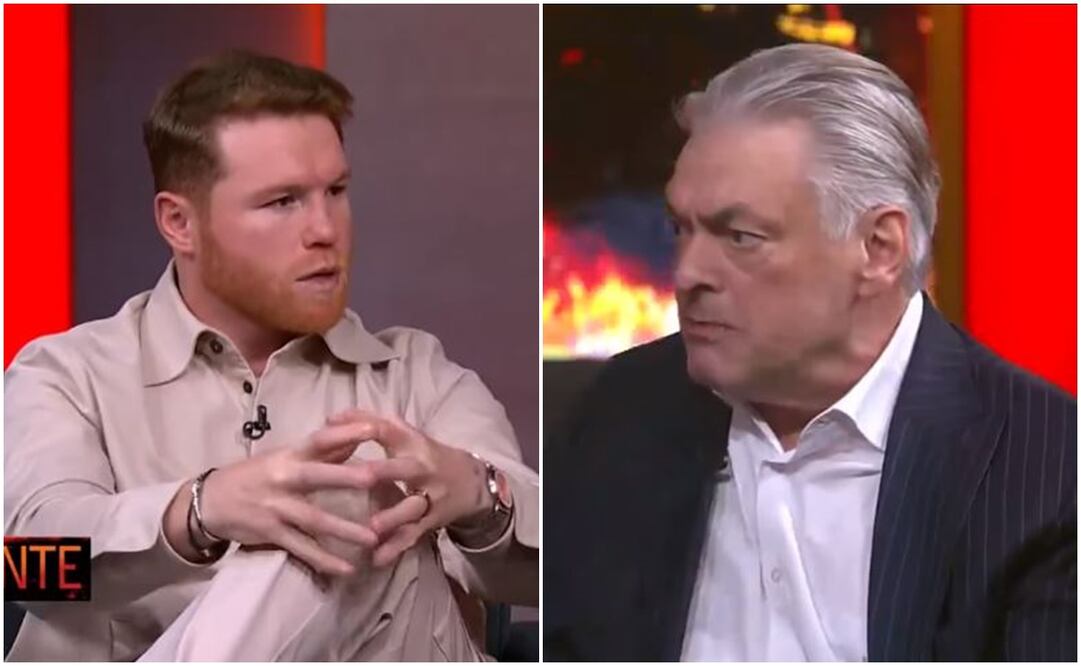 Canelo Álvarez y Eduardo Lamazón en el programa En Caliente - Foto: Especial