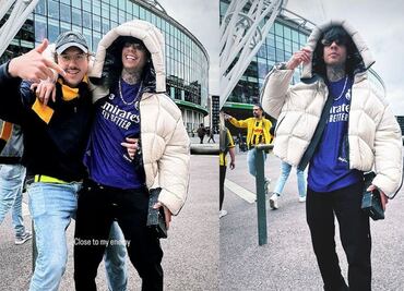 Natanael Cano visita el Estadio de Wembley para apoyar al Real Madrid en la final de la Champions League