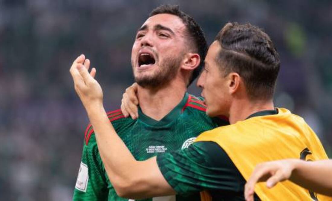 Luis Chávez no pudo contener las lágrimas de la emoción de haber marcado un golazo en el Mundial de Qatar 2022. Foto: Imago7
