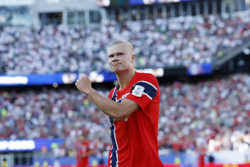 Erling Haaland en festejo de gol con la selección de Noruega, durante la Fase de Grupos del Mundial de 2026 - Foto: EFE