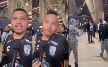 Aficionado de Pachuca es agredido por uno de Rayados en plena entrevista