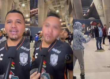 Aficionado de Pachuca es agredido por uno de Rayados en plena entrevista