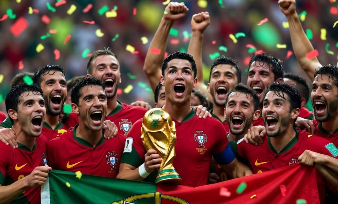 Famosa revista habría predicho que Cristiano Ronaldo ganará el Mundial 2026 con Portugal. Foto: Grok