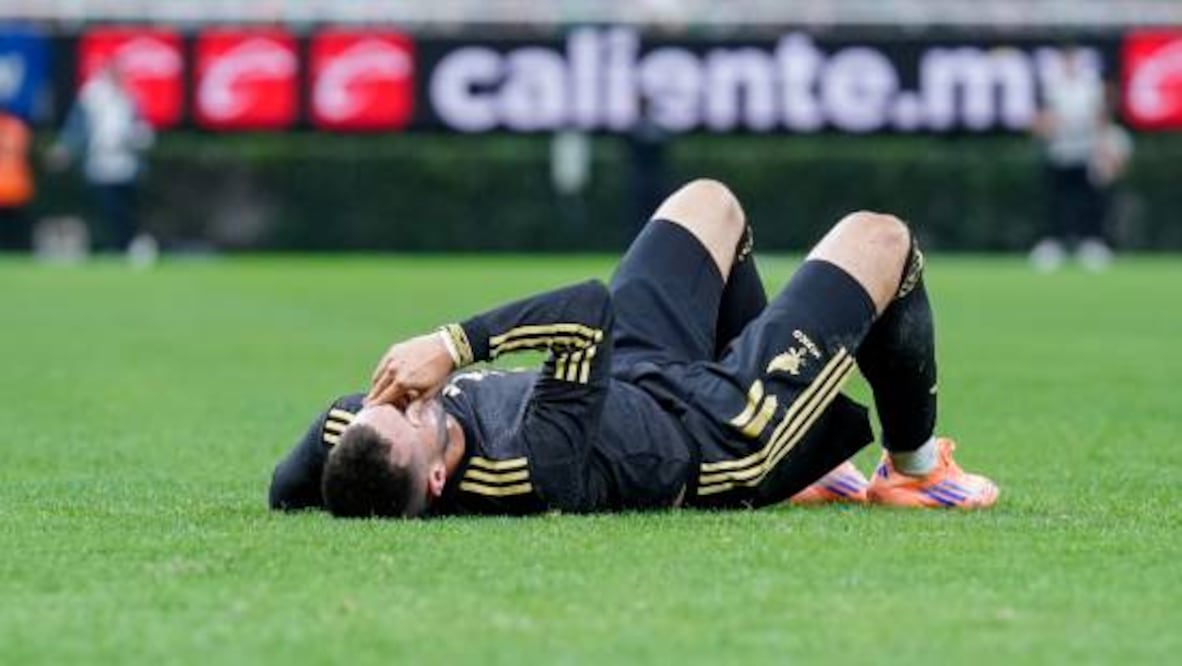 Santiago Giménez se lamenta en el césped durante un partido de la Selección Mexicana. Foto: Imago7
