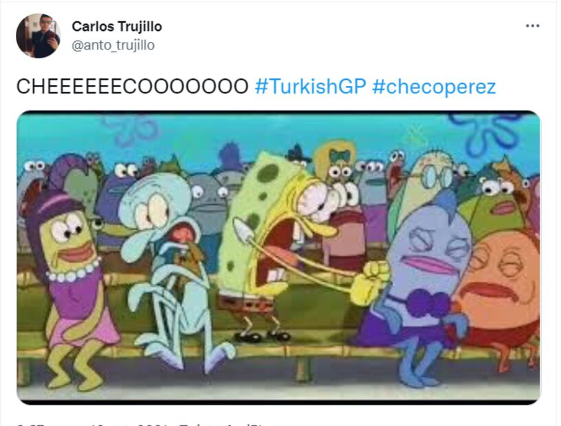 "Checo" Pérez se vuelve a subir al podio, aquí los mejores memes