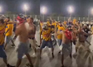 VIDEO: La barra brava de Tigres provocó aficionados de Rayados y se pelearon entre ellos