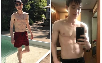 Elliot Page: A 6 meses de declararse trans ya tiene abdomen marcado