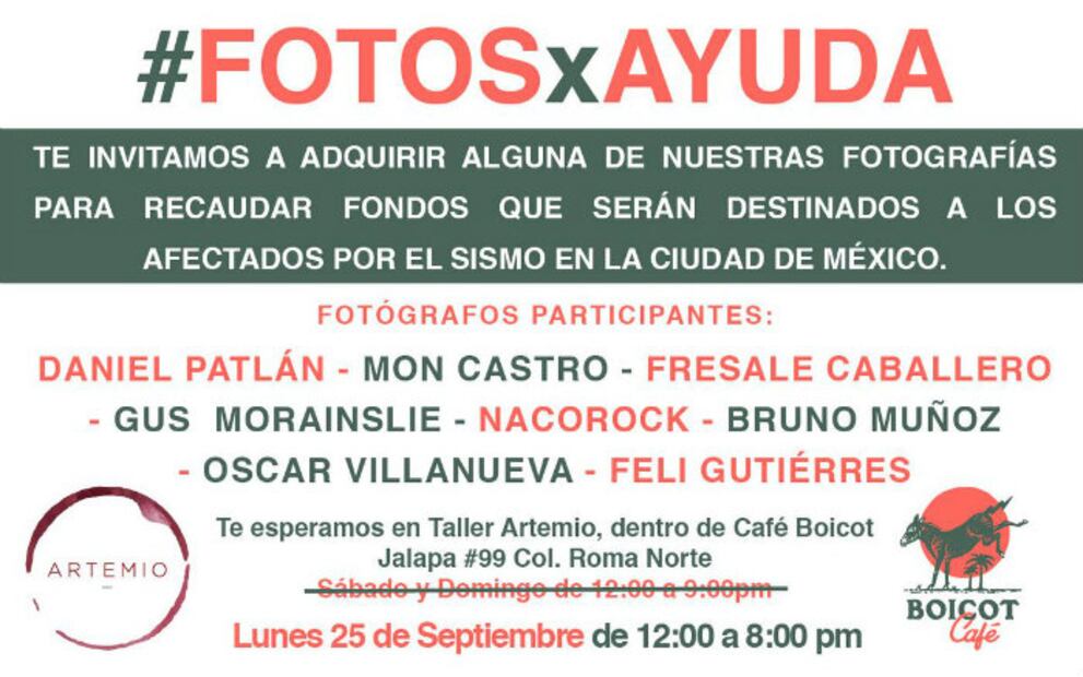 10 eventos para apoyar a los damnificados por el sismo en México 