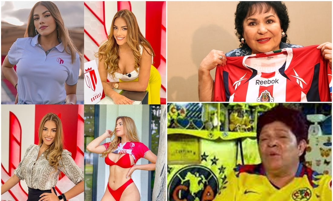 Aficionadas del Real Estelí, Carmen Salinas y Diana Aguilar, con sus playeras de Chivas y América / FOTOS: Twitter y Captura