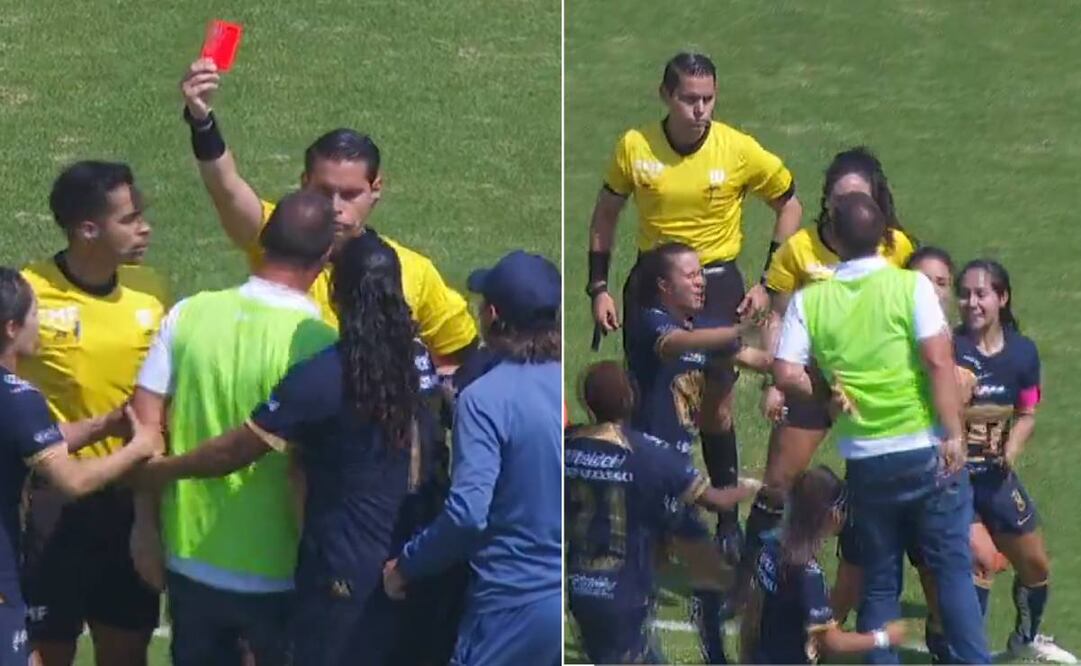 Marcello Frigério perdió la cabeza y encaró al árbitro tras el empate de Pumas y Xolos. Foto: Especial