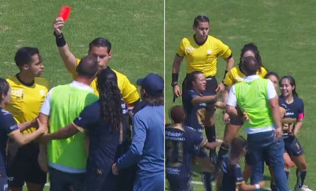 Marcello Frigério perdió la cabeza y encaró al árbitro tras el empate de Pumas y Xolos. Foto: Especial