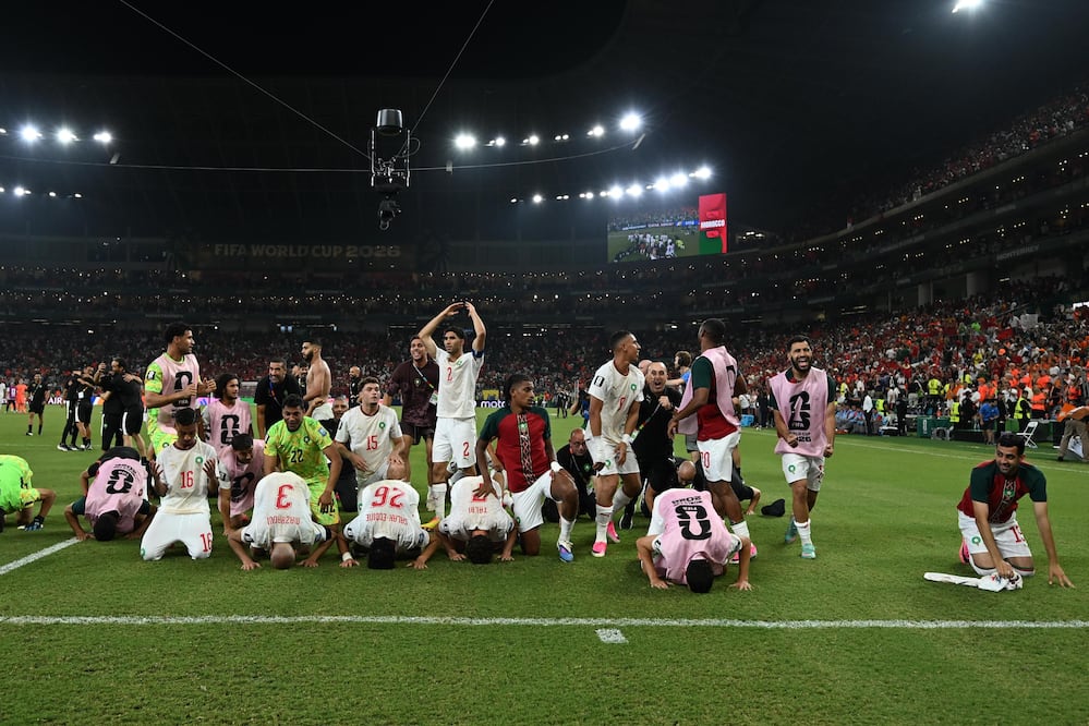 Marruecos festeja en el estadio Monterrey / Foto: Diego Simón Sánchez - EL UNIVERSAL