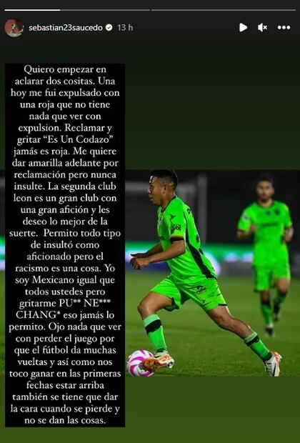 Sebastián Saucedo denunció racismo en sus redes sociales - Especial