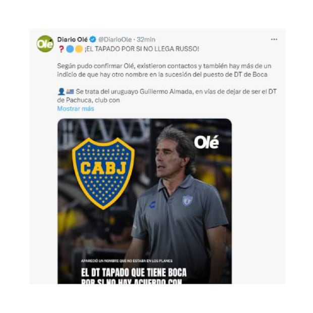 En Argentina ponen a Guillermo Almada como entrenador de Boca Juniors. Foto: Especial