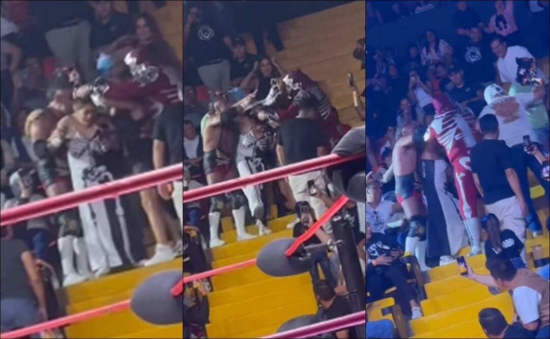 Un par de aficionadas se vieron involucradas en la lucha entre Dr. Wagner Jr. y L.A. Park. FOTO: Capturas