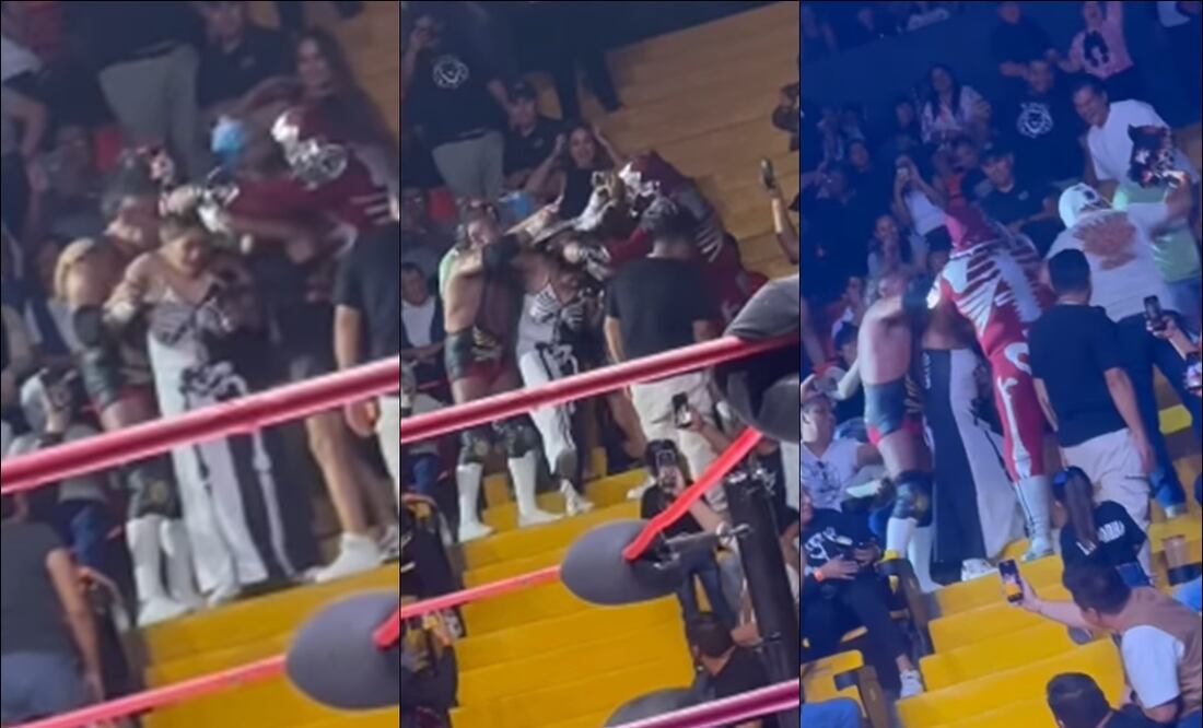 Un par de aficionadas se vieron involucradas en la lucha entre Dr. Wagner Jr. y L.A. Park. FOTO: Capturas