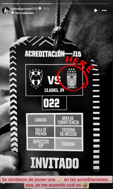 Captura de pantalla de Instagram de Nahuel Guzmán