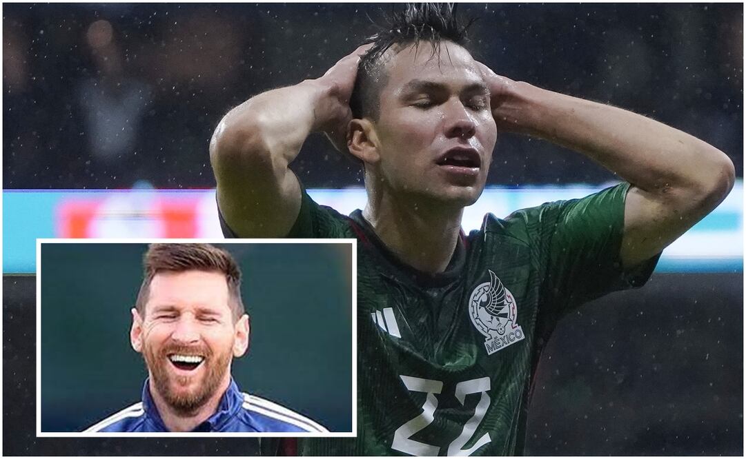 Hirving Lozano lamentando una oportunidad ante Honduras y Messi riendo / FOTOS: Imago7 y Especial