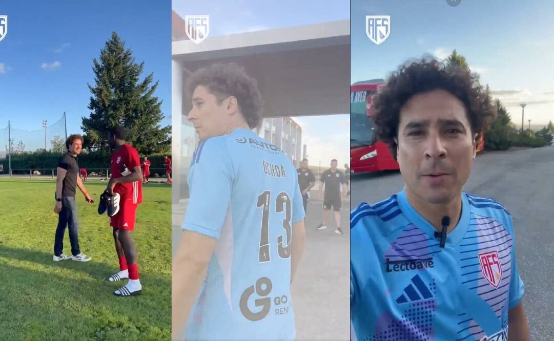 Guillermo Ochoa conoció a sus nuevos compañeros y presumió que usará el '13' con el AVS Futebol SAD. Foto: Especial