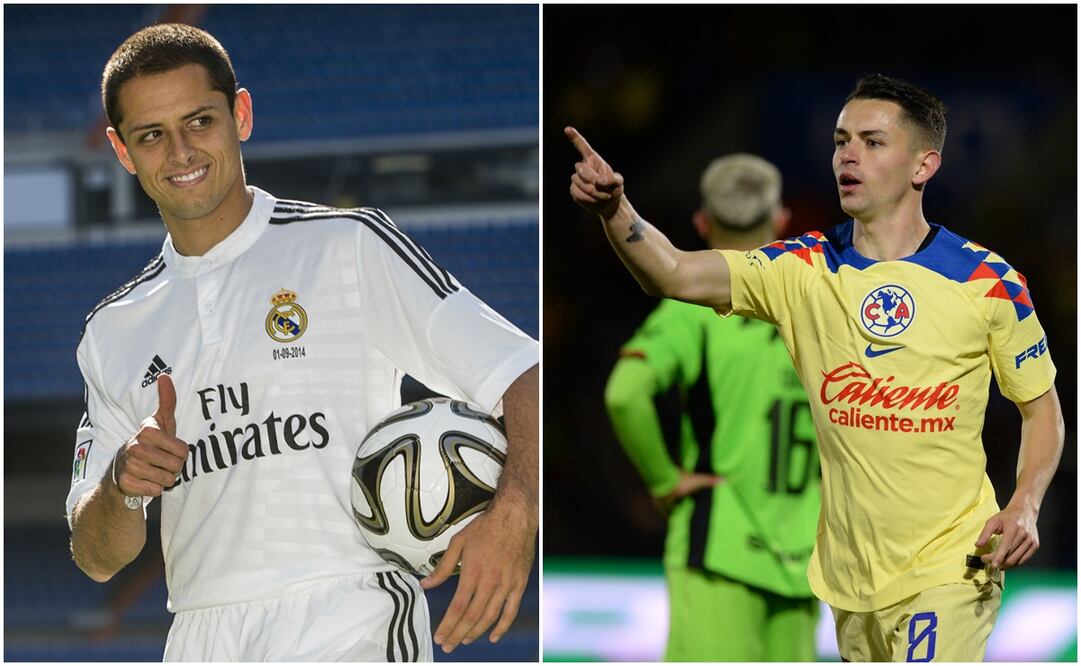 Javier 'Chicharito' Hernández con el Real Madrid y Fidalgo con el América / FOTOS: AP e Imago7