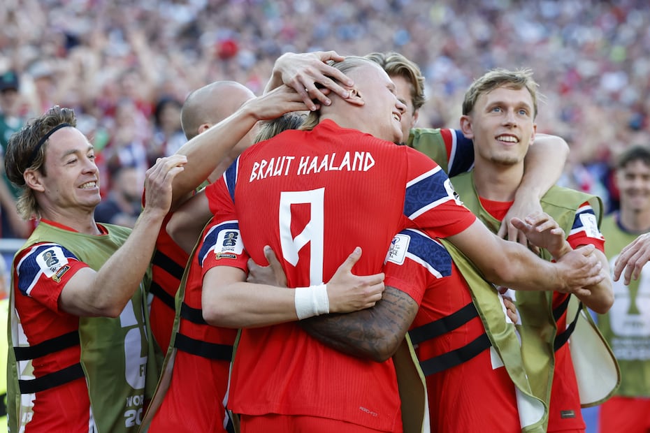 Erling Haaland en festejo de gol con la selección de Noruega, durante la Fase de Grupos del Mundial de 2026 - Foto: EFE