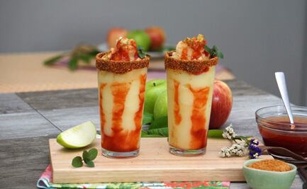 Receta para preparar un fresco Frappé de Manzana con Chamoy