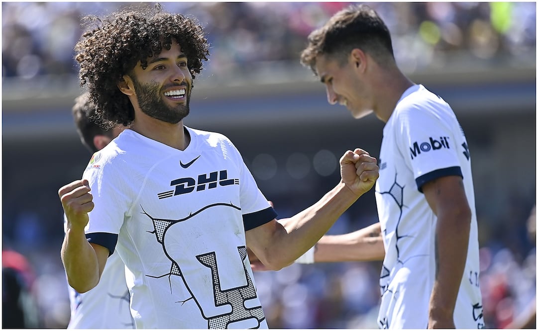 Chino Huerta celebrando un gol ante Atlas en CU / FOTO: Imago7