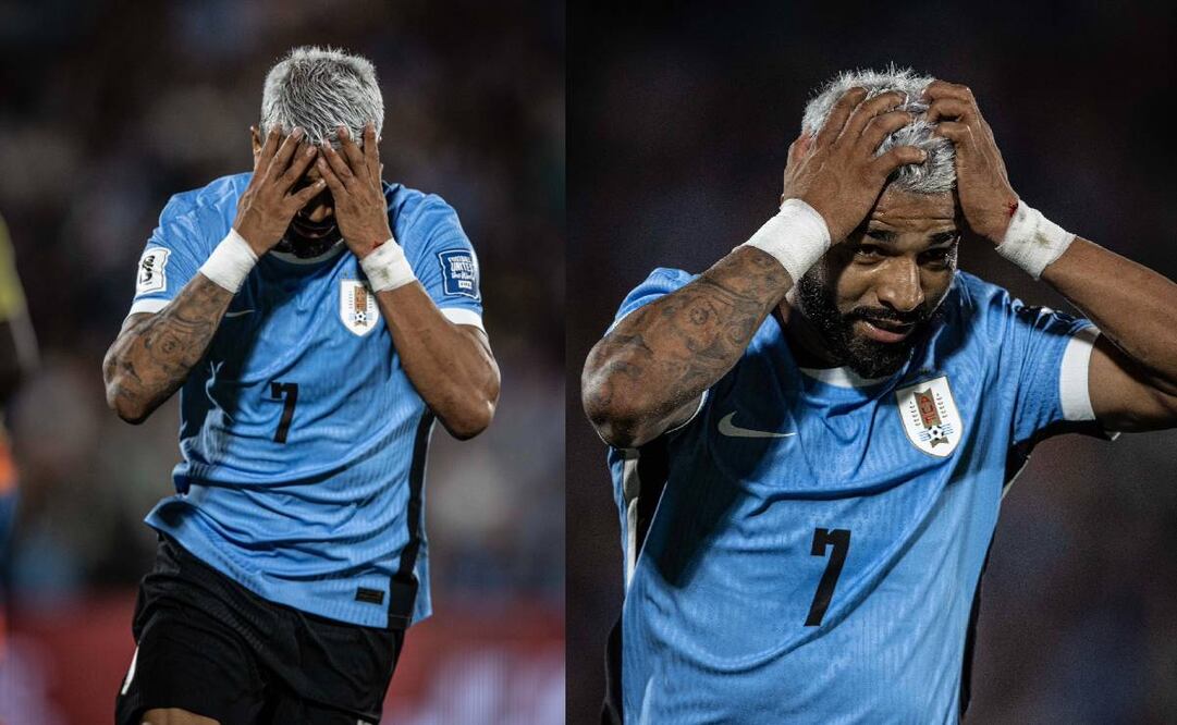 Rodrigo Aguirre no podía creer que anotó gol con la selección de Uruguay. Foto: @Uruguay