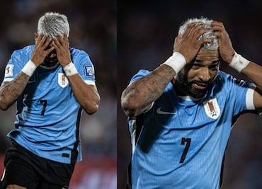 Rodrigo Aguirre, delantero del América, anotó gol en el triunfo de Uruguay sobre Colombia