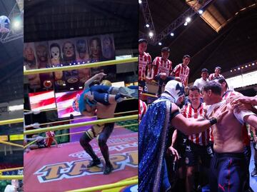 Chivas: entre vuelos y machetazos, así se tomó la foto oficial al estilo de lucha libre