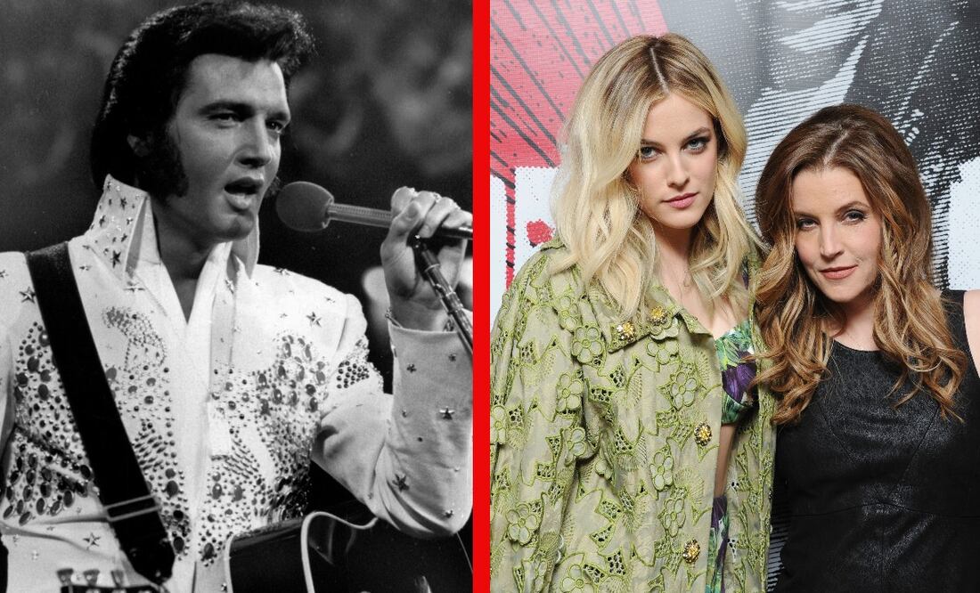Foto: Elvis Presley (AP Photo/NBC-TV) y Riley Keough y Lisa Marie Presley (AP Photo/Katy Winn)