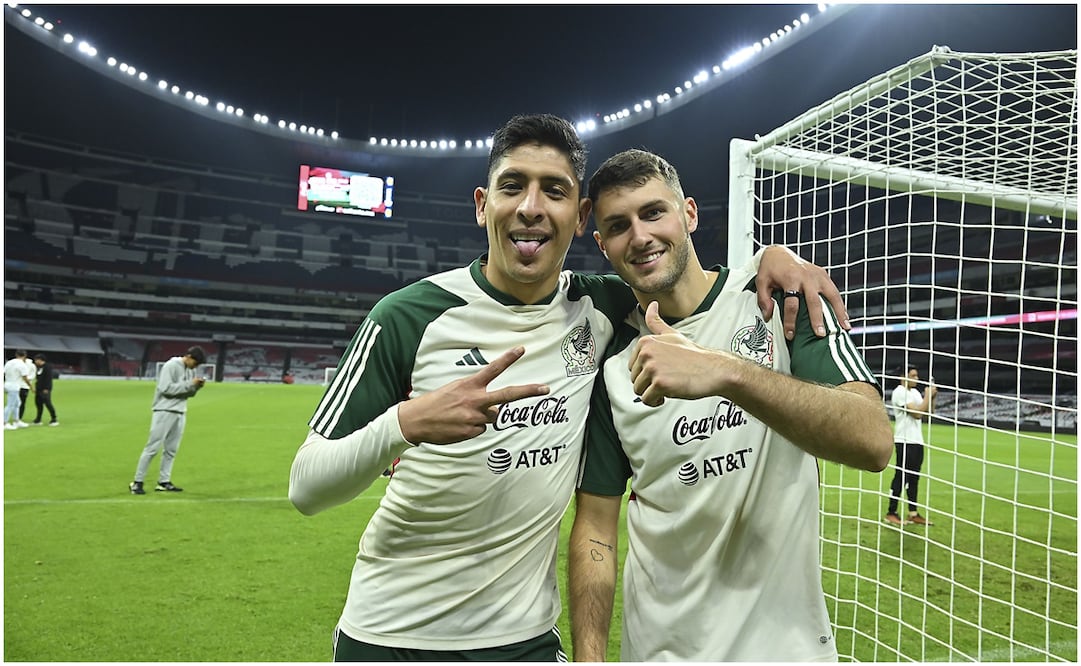 Edson Álvarez y Santiago Giménez en un entrenamiento de la Selección Mexicana / FOTO: Imago7