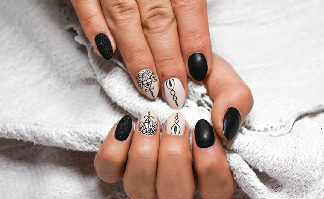 10 ideas originales de manicura francesa pero en color negro