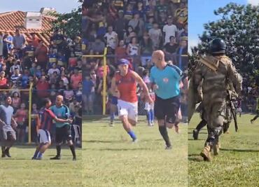Árbitro tuvo que emprender la huida cuando futbolistas y aficionados intentaron lincharlo