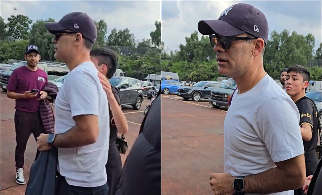 Rafael Márquez atendió a un aficionado antes de ingresar al Olímpico Universitario. FOTOS: Arturo Sanguino