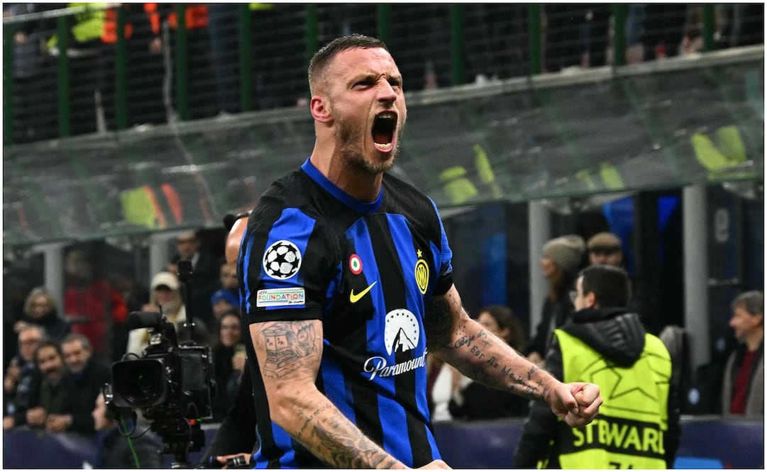 Marko Arnautovic celebrando el gol del Inter de Milán ante Atlético de Madrid / FOTO: AFP