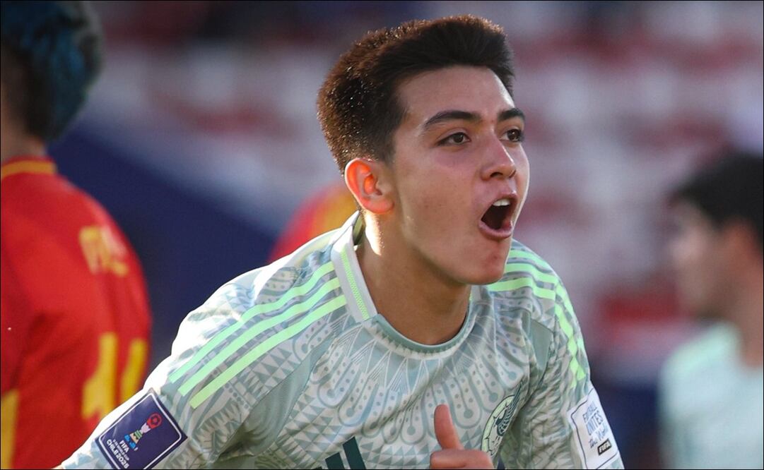 Gilberto Mora celebra una de sus anotaciones ante España en el Mundial Sub 20. FOTO: @miseleccionsubs
