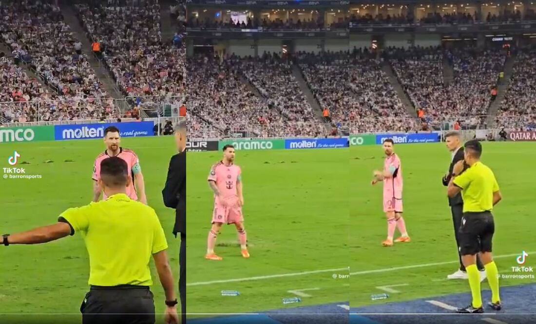 Messi se acercó al Tano Ortiz para insultarlo en pleno partido. Foto: Especial