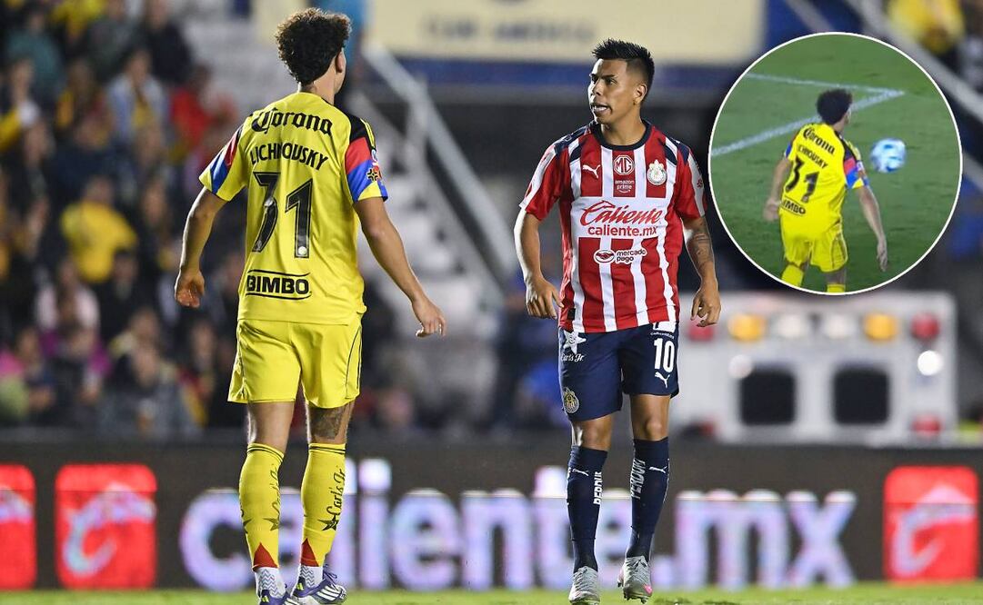 Así fue la jugada de la supuesta mano del jugador del América. FOTO: Imago7 / Captura