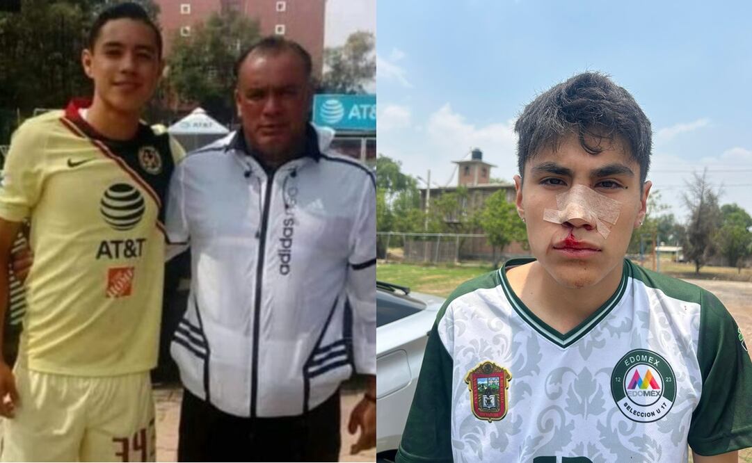 Emilio Lara con su papá y jugador que presuntamente golpeó / FOTO: Especial y Twitter @tocinosports