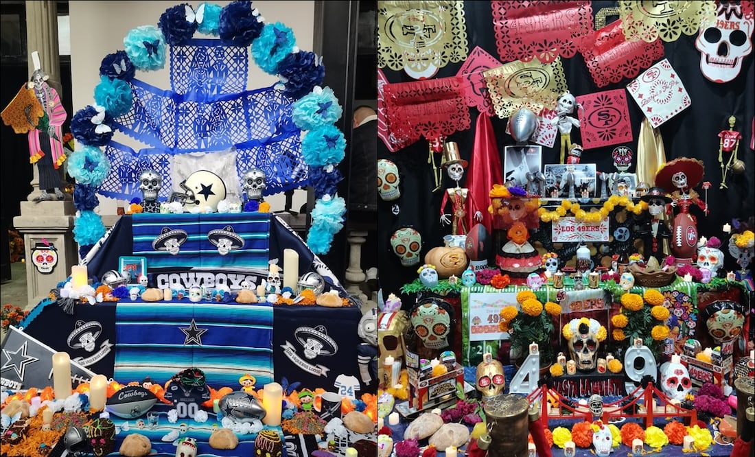 Así lucen las ofrendas dedicadas a los equipos de la NFL. FOTO: Leobardo Vázquez / El Universal
