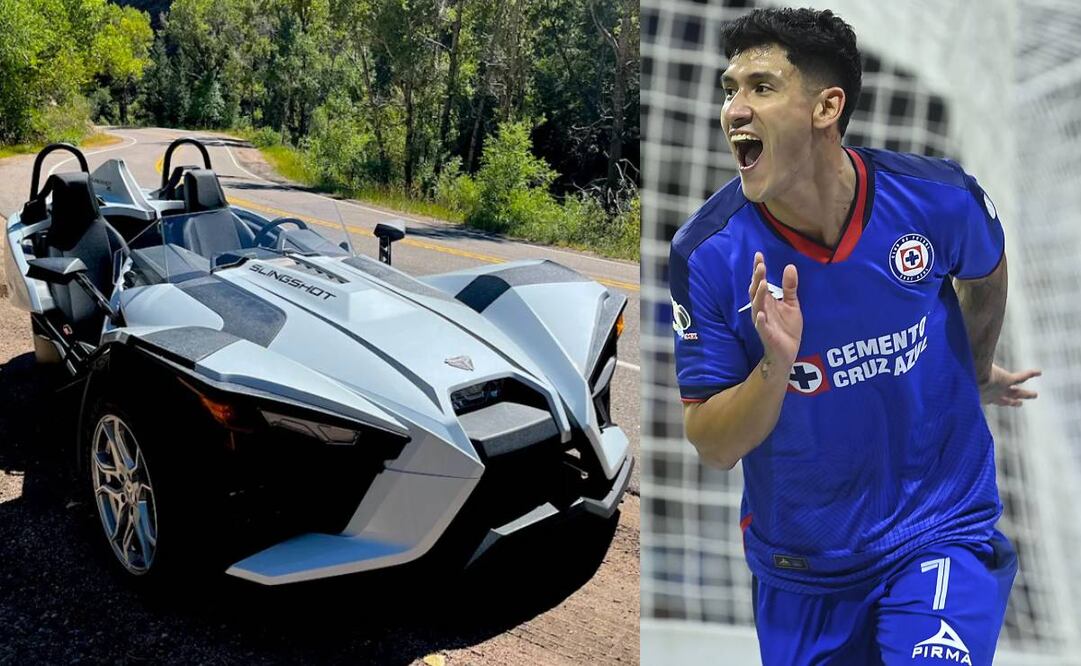 Uriel Antuna salió de La Noria conduciendo un Polaris Slingshot. Foto: Especial