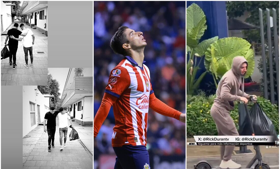 Despedida de Antuna de Chivas, Isaac Brizuela en un partido y yéndose de las instalaciones de Verde Valle / FOTOS: Instagram @alexisvega, Imago7 y Captura