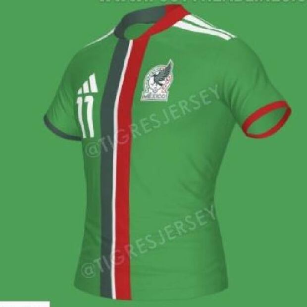 Así sería la playera que usaría la Selección Mexicana en el Mundial. FOTO: Captura