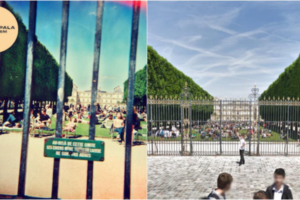 El vocalista Kevin Parker tomó esta imagen de los Jardines de Luxemburgo en París desde la calle Agusto Compte, razón por la que se ven los barrotes. (Foto:  Modular Recordings/Google Maps)